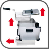 T-fal EZ Clean Pro Compact Deep Fryer with Oil Filter, Stainless Steel, 2L