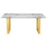 Take Me Home Rectangle Faux Marble Dining Table