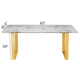 Take Me Home Rectangle Faux Marble Dining Table