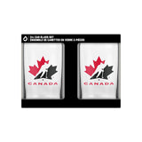 Team Canada/Hockey Canada Can Glass Set, Clear, 16-oz, 2-pk
