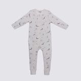 The Elk Baby Racoon Print Premium Organic Cotton Play and Grow Rib Foot Zippy, Various Sizes