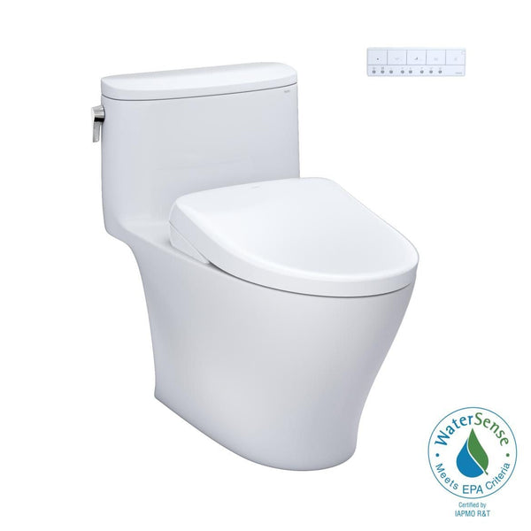 TOTO WASHLET+ Nexus One-Piece Elongated 1.28 GPF Toilet with S7 Contemporary Bidet Seat, Cotton White R5