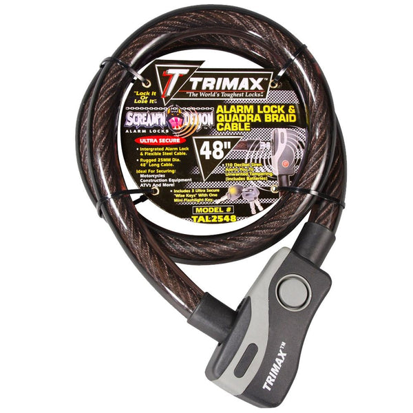 Trimax 48-in Alarmed Lock Chain with Quadra Braid Cable V8
