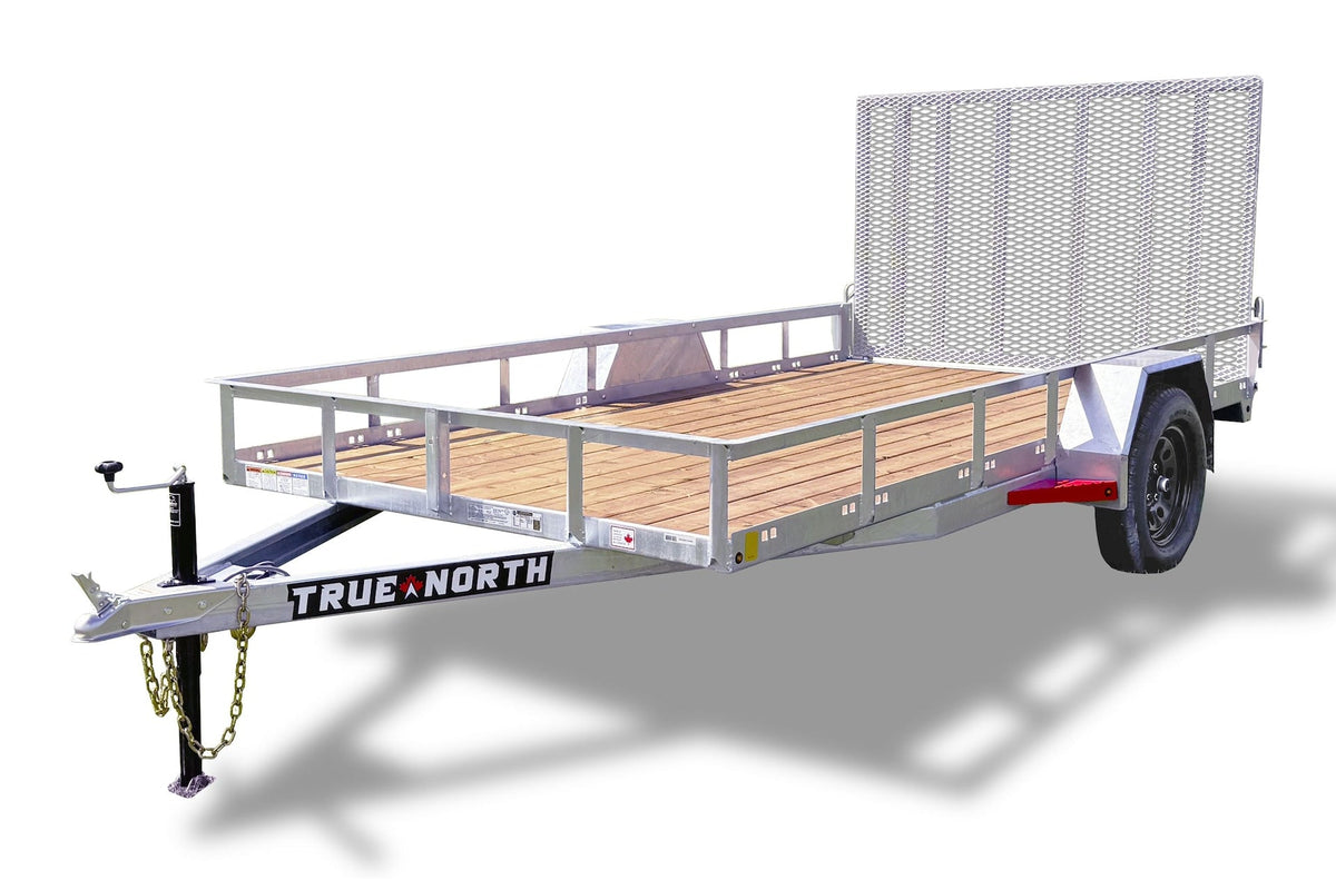 True North 77-in x 12-ft Utility Trailer With Gate, Silver