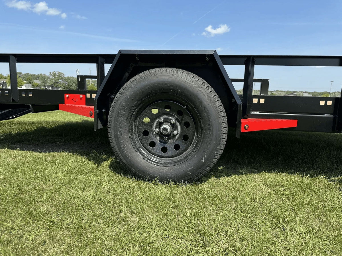 True North 83-in x 14-ft Utility Trailer With Gate & Side ATV Ramps, Black