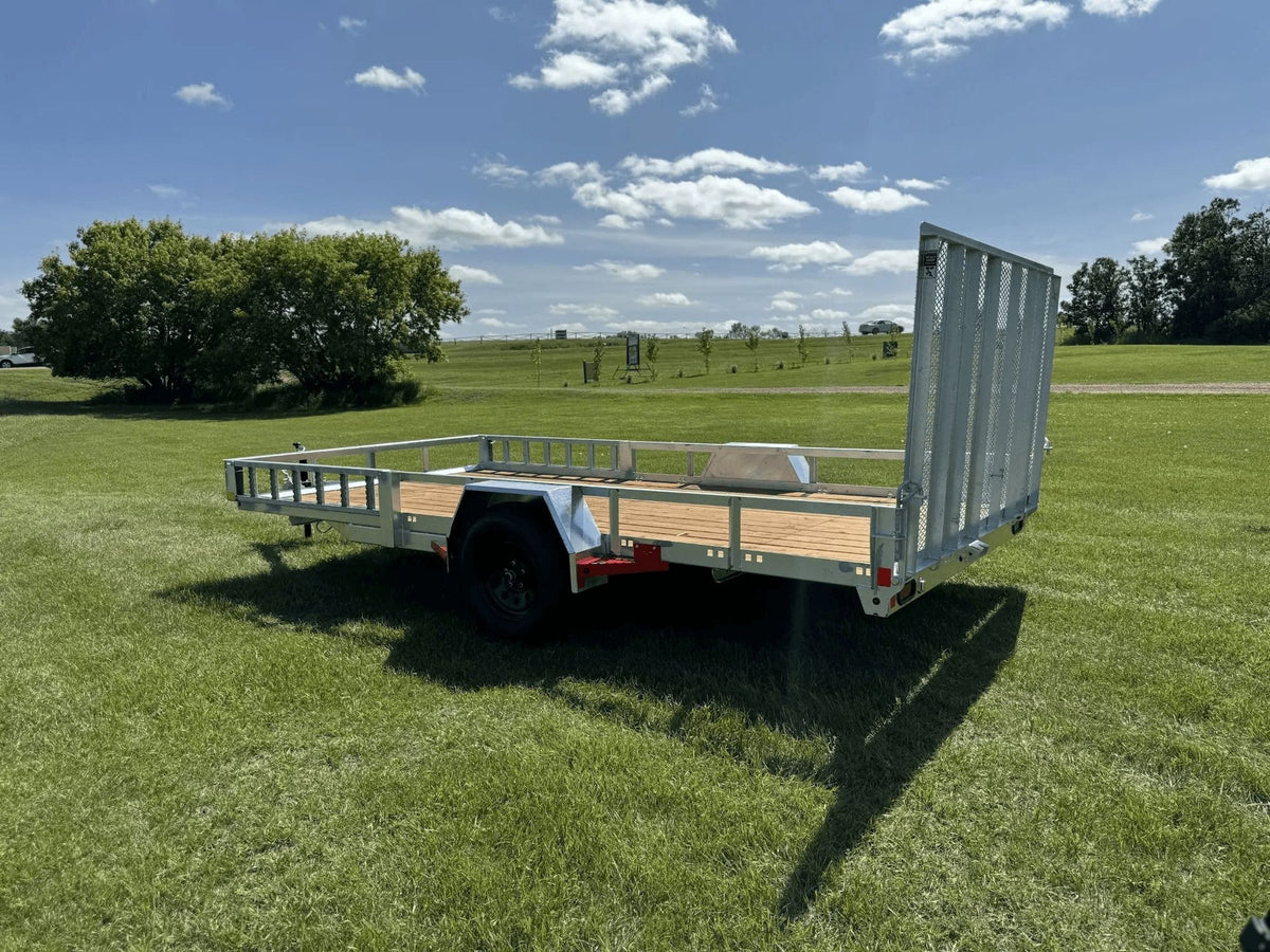 True North 83-in x 14-ft Utility Trailer with Gate & Side ATV Ramps, Galvanized