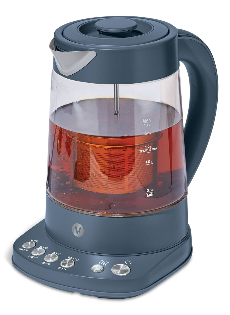 Vida by PADERNO Colour Series Electric Variable Temperature Steeping Kettle, Bluefin, 1.7-L M6