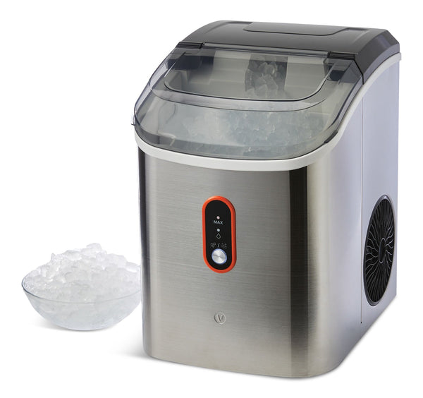 Vida by PADERNO Countertop Soft Nugget Ice Maker, 33-lb Ice/Day, Stainless Steel L8