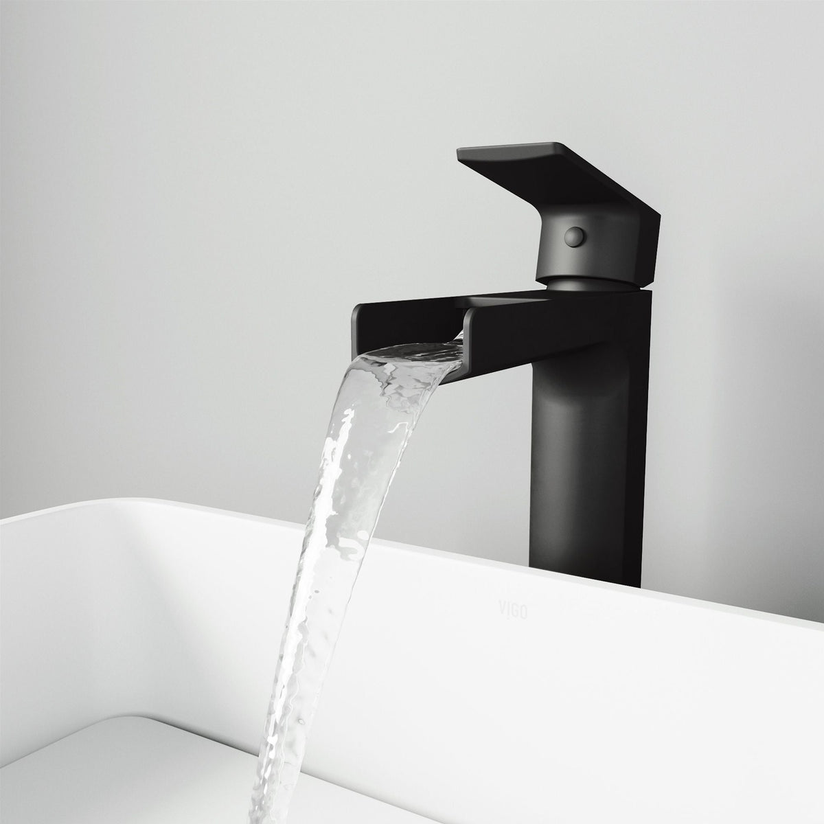 VIGO Amada Single Handle Vessel Sink Bathroom Faucet, Matte Black