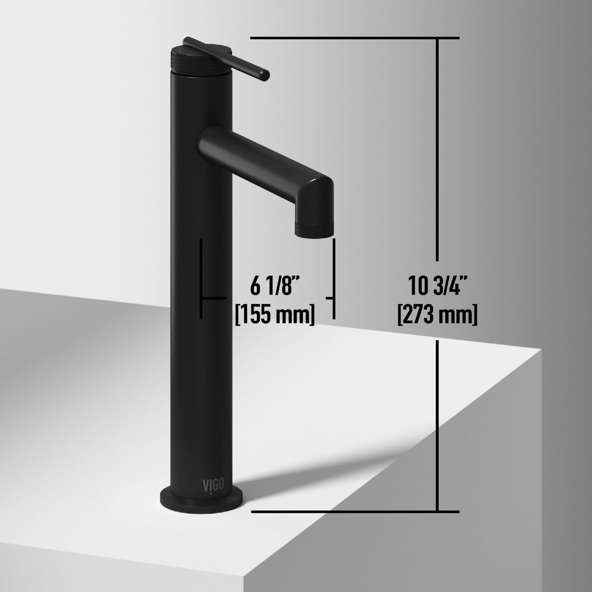 VIGO Basilica Gothic ConcretoStone Grey Bathroom Sink/Basin Set with Sterling Faucet and Rectangular Vessel