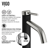 VIGO Cadman ConcretoStone Grey Bathroom Sink/Basin Set with Lexington Faucet and Rectangular Vessel