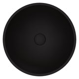 VIGO Cavalli MatteShell Round Vessel Bathroom Sink/Basin with Consistent Matte Finish, Black
