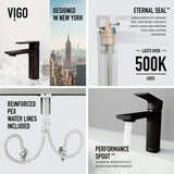 VIGO Davidson Single Handle Single Hole Bathroom Sink Faucet, WaterSense Certified, Matte Black