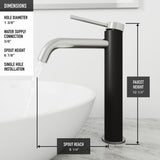 VIGO Glass Grey Onyx Bathroom Sink/Basin Set with Lexington Faucet and Rectangular Vessel