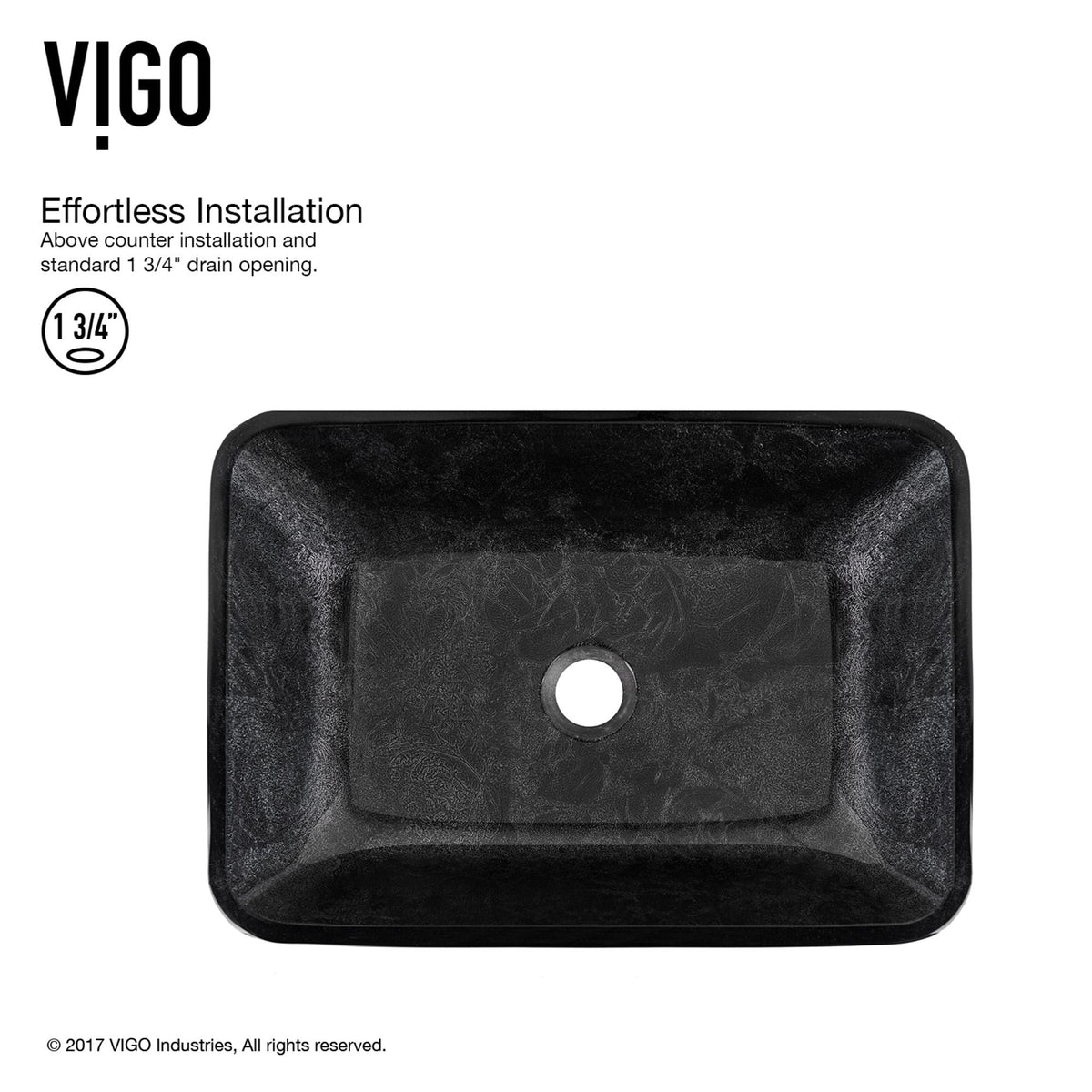 VIGO Glass Grey Onyx Bathroom Sink/Basin Set with Niko Faucet and Rectangular Vessel