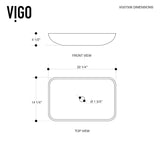 VIGO Glass Rectangular Vessel Bathroom Sink/Basin with Rounded Edges & Deep Bowl, Copper