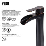 VIGO Glass Russet Brown Bathroom Sink/Basin Set with Niko Faucet and Round Vessel