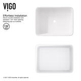 VIGO Jasmine MatteStone 18x15-in Deep White Bathroom Sink/Basin with Rectangular Vessel