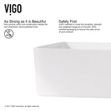 VIGO Jasmine MatteStone 18x15-in Deep White Bathroom Sink/Basin with Rectangular Vessel