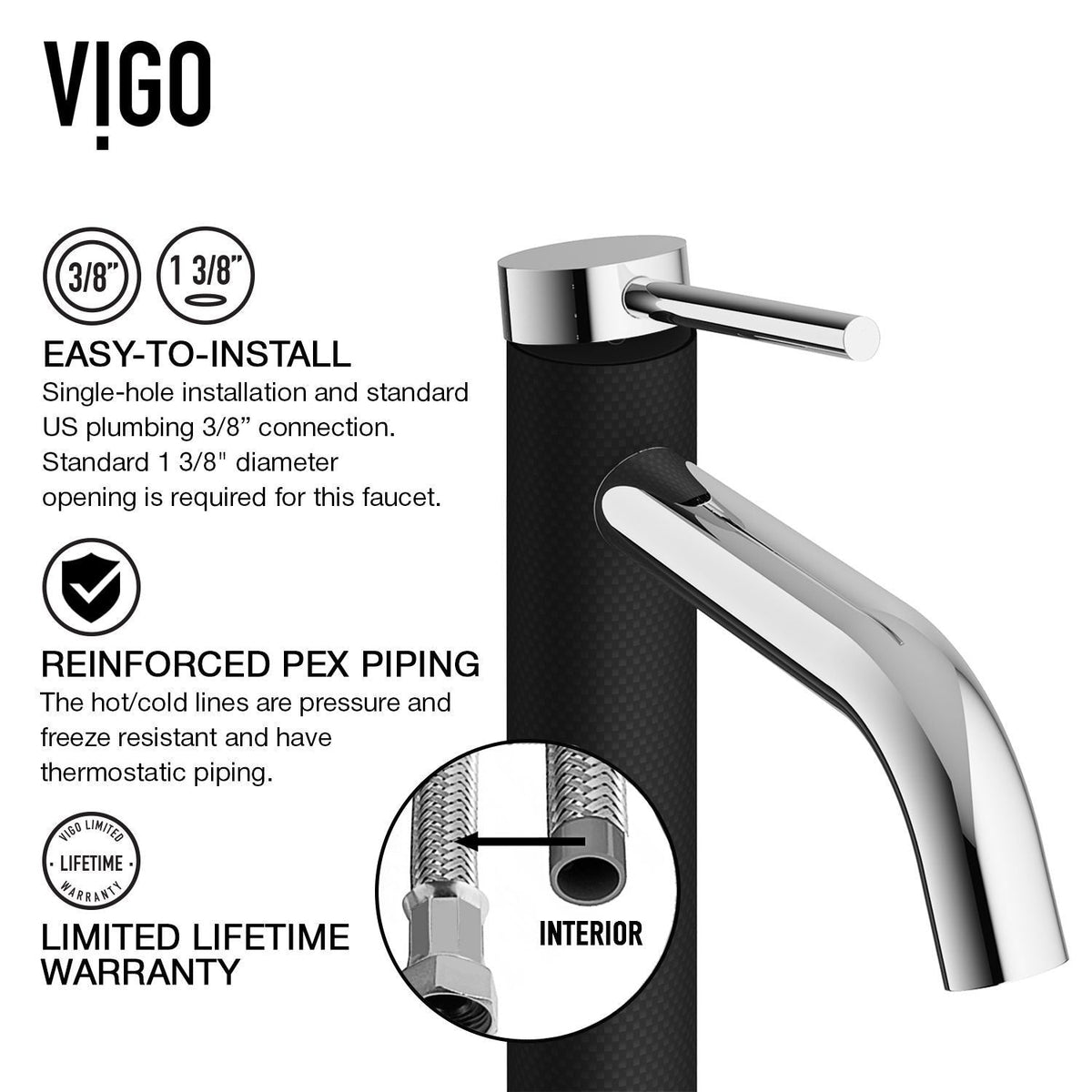 VIGO Jasmine MatteStone White Bathroom Sink/Basin Set with Lexington Faucet and Rectangular Composite Vessel