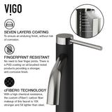 VIGO Lexington Single Handle Vessel Sink Bathroom Faucet with cFiber© Body, Brushed Nickel