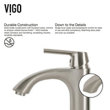 VIGO Linus Single Handle Vessel Sink Bathroom Faucet, Brushed Nickel