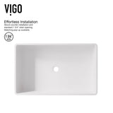 VIGO Magnolia MatteStone White Bathroom Sink/Basin Set with Lexington Faucet and Rectangular Composite Vessel