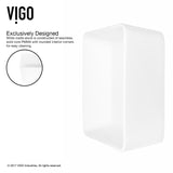 VIGO Marigold Matte Stone Rectangular Composite Vessel Bathroom Sink/Basin with Rounded Edges & Deep Bowl, White