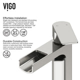 VIGO Marigold MatteStone Matte White Bathroom Sink/Basin Set with Amada Faucet and Rectangular Composite Vessel