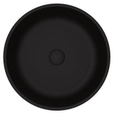VIGO Modus Glass Round Vessel Bathroom Sink/Basin with Rounded Edges & Deep Bowl, Black