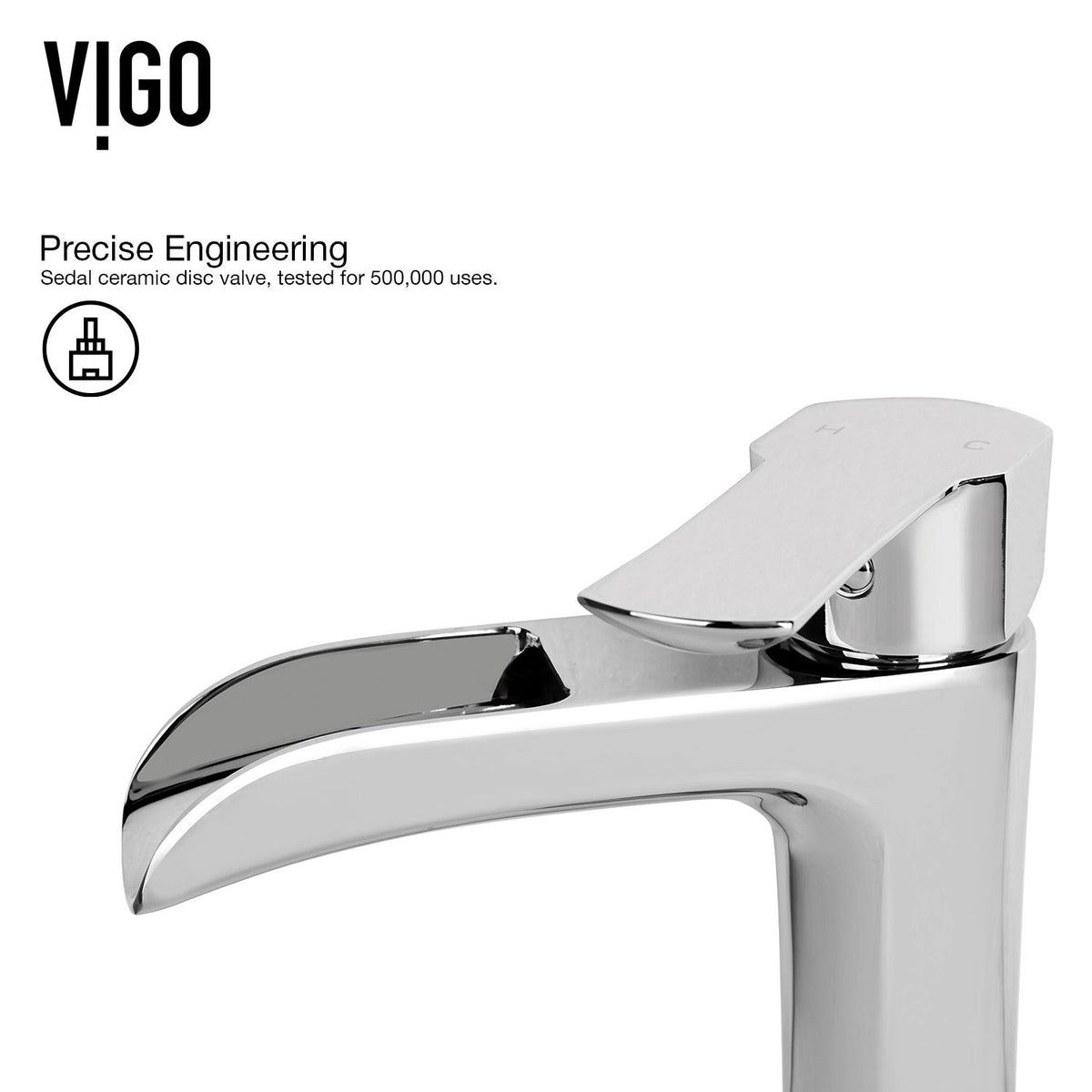 VIGO Niko Single Handle Vessel Sink Bathroom Faucet with Deck Plate, Chrome