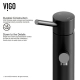 VIGO Noma Single Handle Single Hole Bathroom Sink Faucet, Matte Black,