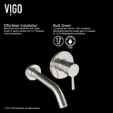 VIGO Olus Wall Mount Bathroom Faucet, WaterSense Certified, Brushed Nickel