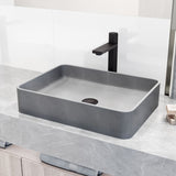VIGO Tarragona Gothic ConcretoStone 19x14-in Deep Grey Bathroom Sink/Basin with Rectangular Vessel