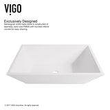 VIGO Vinca Matte Stone Vessel Bathroom Sink/Basin with Deep Bowl, White
