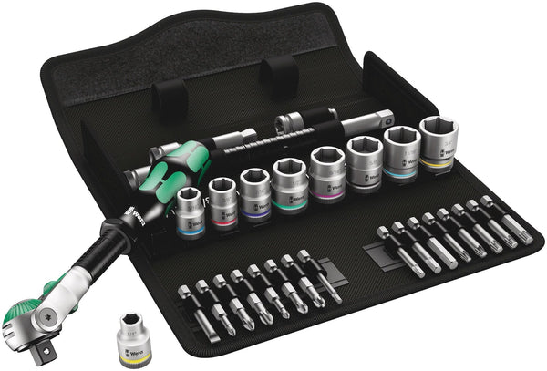 Wera 3/8-in Drive Socket Set, SAE, 29-pc J3