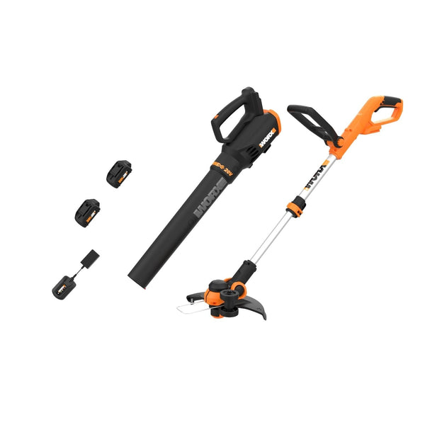 WORX WG929 20V Power Share Cordless Grass Trimmer & Leaf Blower Combo Kit C2