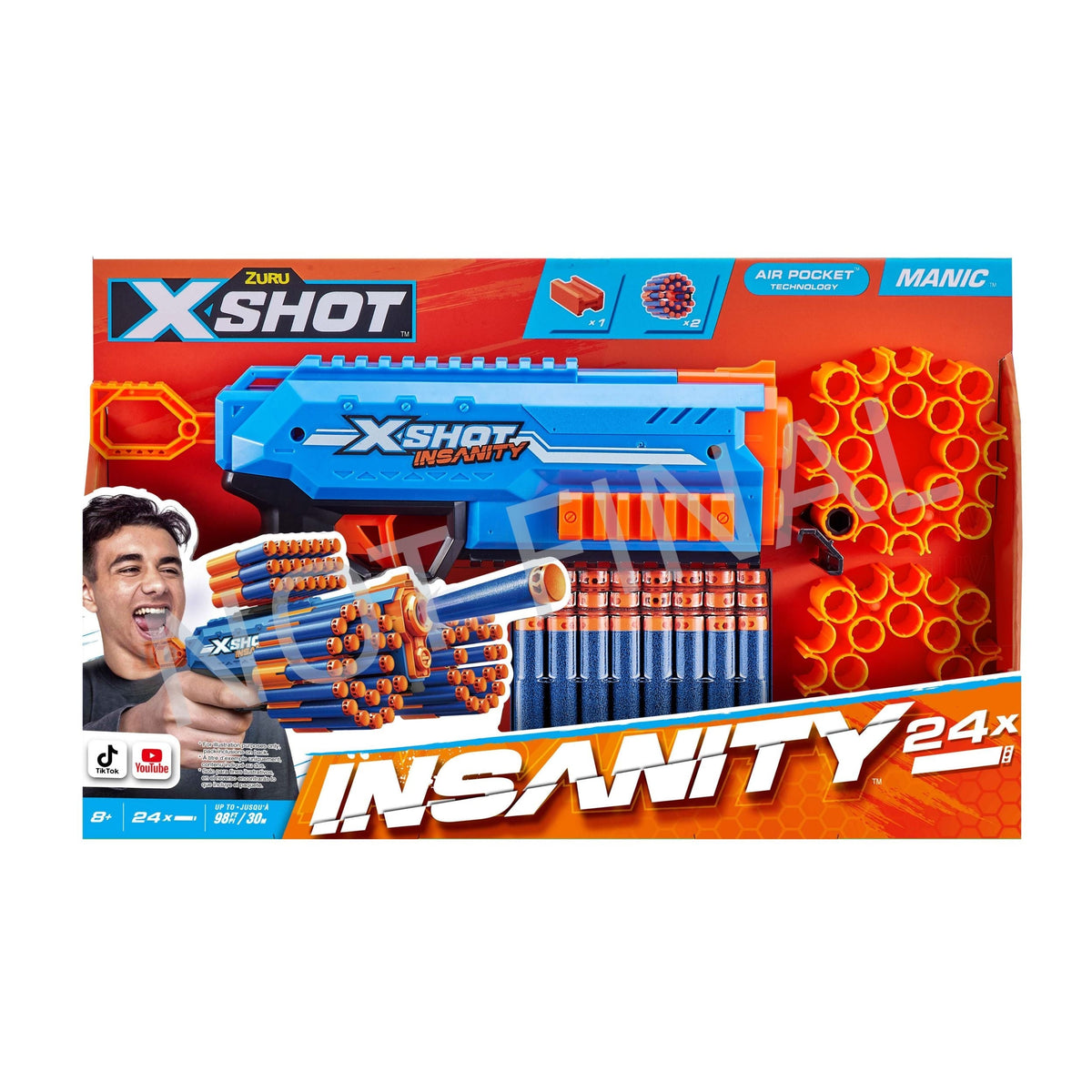 X-Shot Insanity S1 Maniac Dart Pistol with Accessories, 36-Darts, Ages 8+