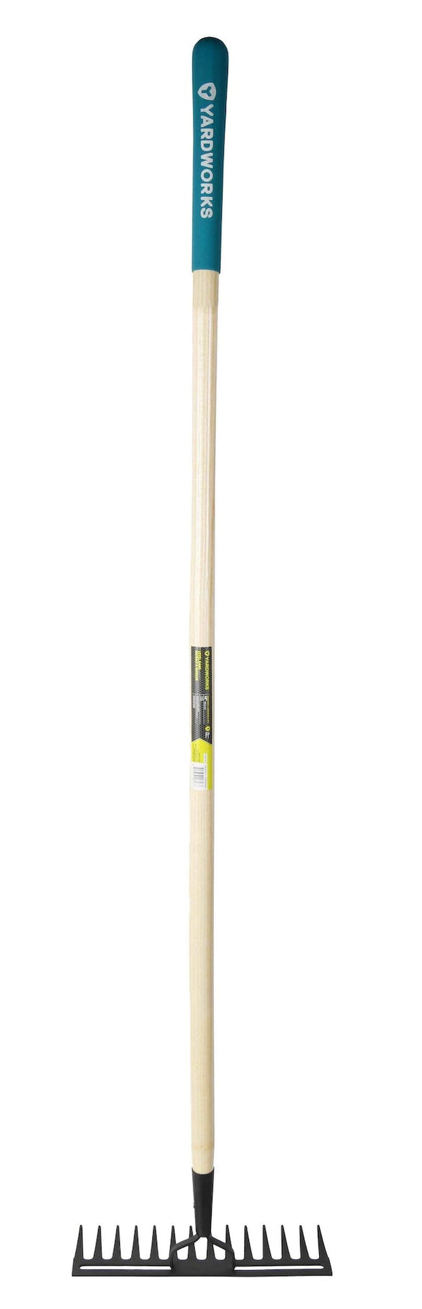Yardworks 14-in Wide Metal 14-Tine Head Rake, 48-in Hardwood Shaft B9