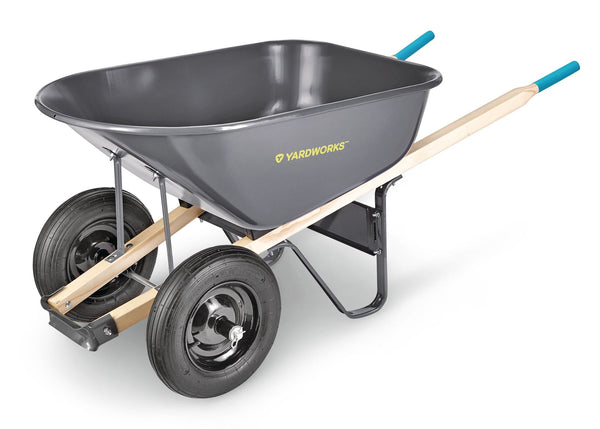 Yardworks Steel Tray 2-Wheel Garden Wheelbarrow, 6-cu-ft H6