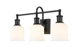 Z-Lite Bryant 3-Light Vanity Light, Black with Opal Shade