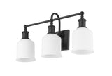 Z-Lite Bryant 3-Light Vanity Light, Black with Opal Shade