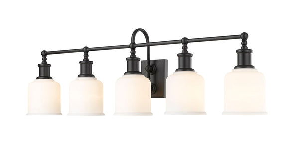 Z-Lite Bryant 5-Light Vanity Light, Black with Opal Shade X0