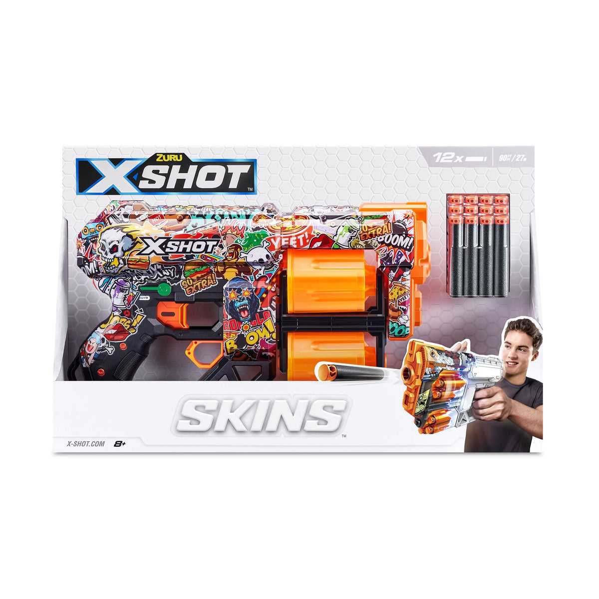 Zuru X-Shot Skins Dread, 7 Unique Designs, 12-Dart Capacity, Ages 8+